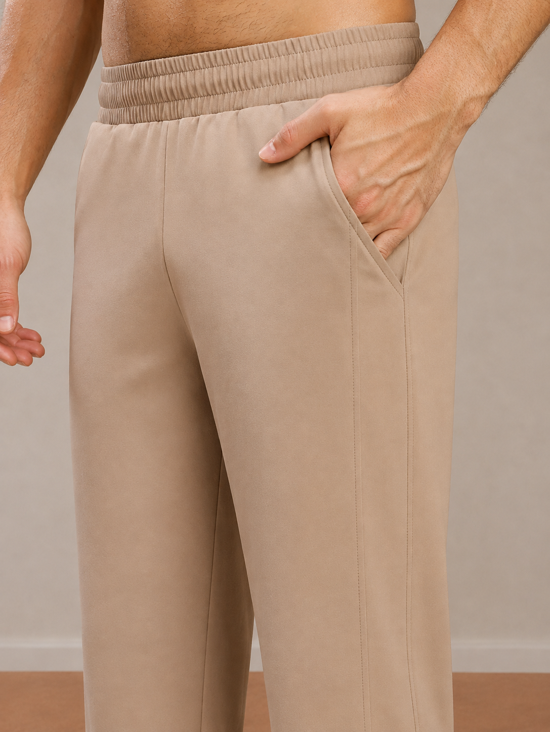 ATHLETIC DRESS TRACK TROUSERS BEIGE