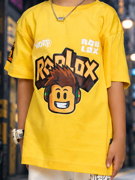 ROBLOX RUSH T-SHIRT FOR BOYS GIRLS SKY YELLOW