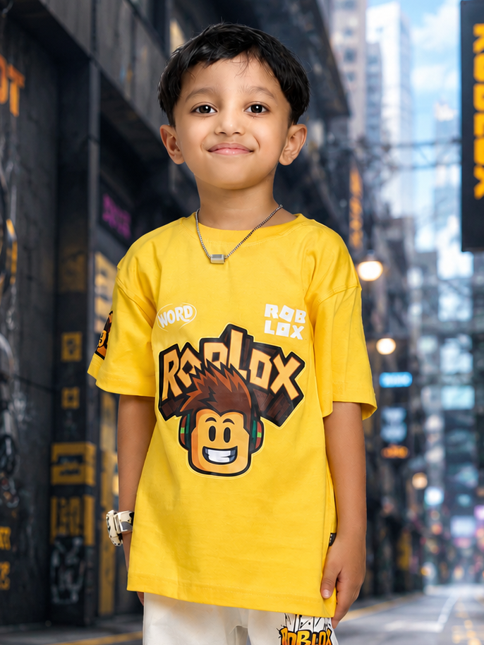 ROBLOX RUSH T-SHIRT FOR BOYS GIRLS SKY YELLOW