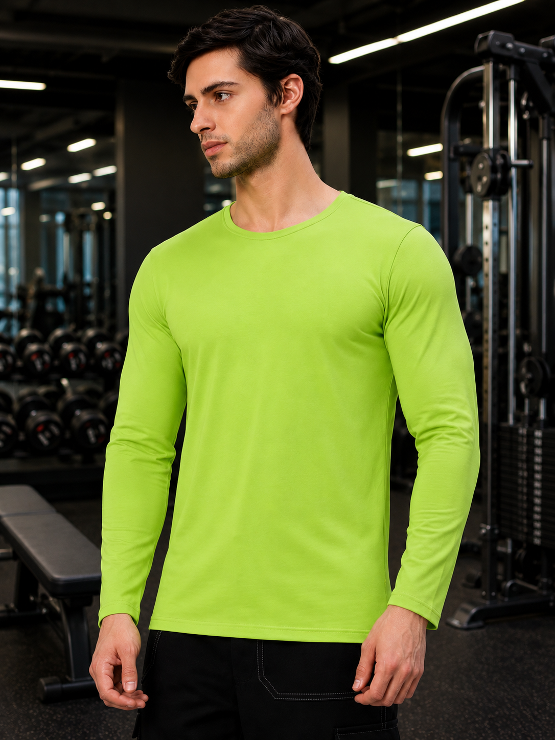 OMNI SLIM FIT SWEATSHIRT NEON GREEN