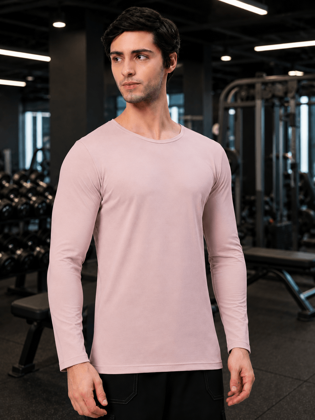 OMNI SLIM FIT COTTON SWEATSHIRT BABY PINK