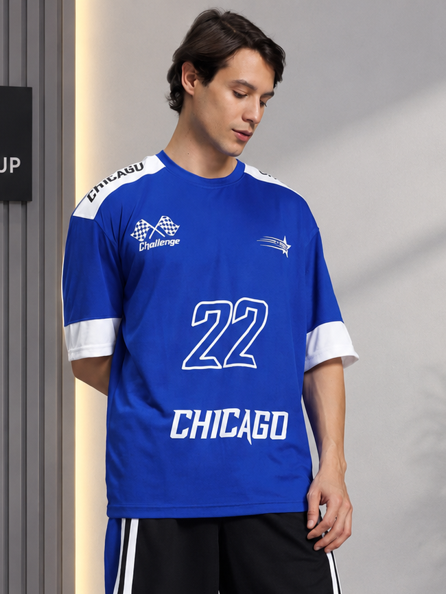 CHALLENGE OVER-SIZED T-SHIRT ROYAL BLUE