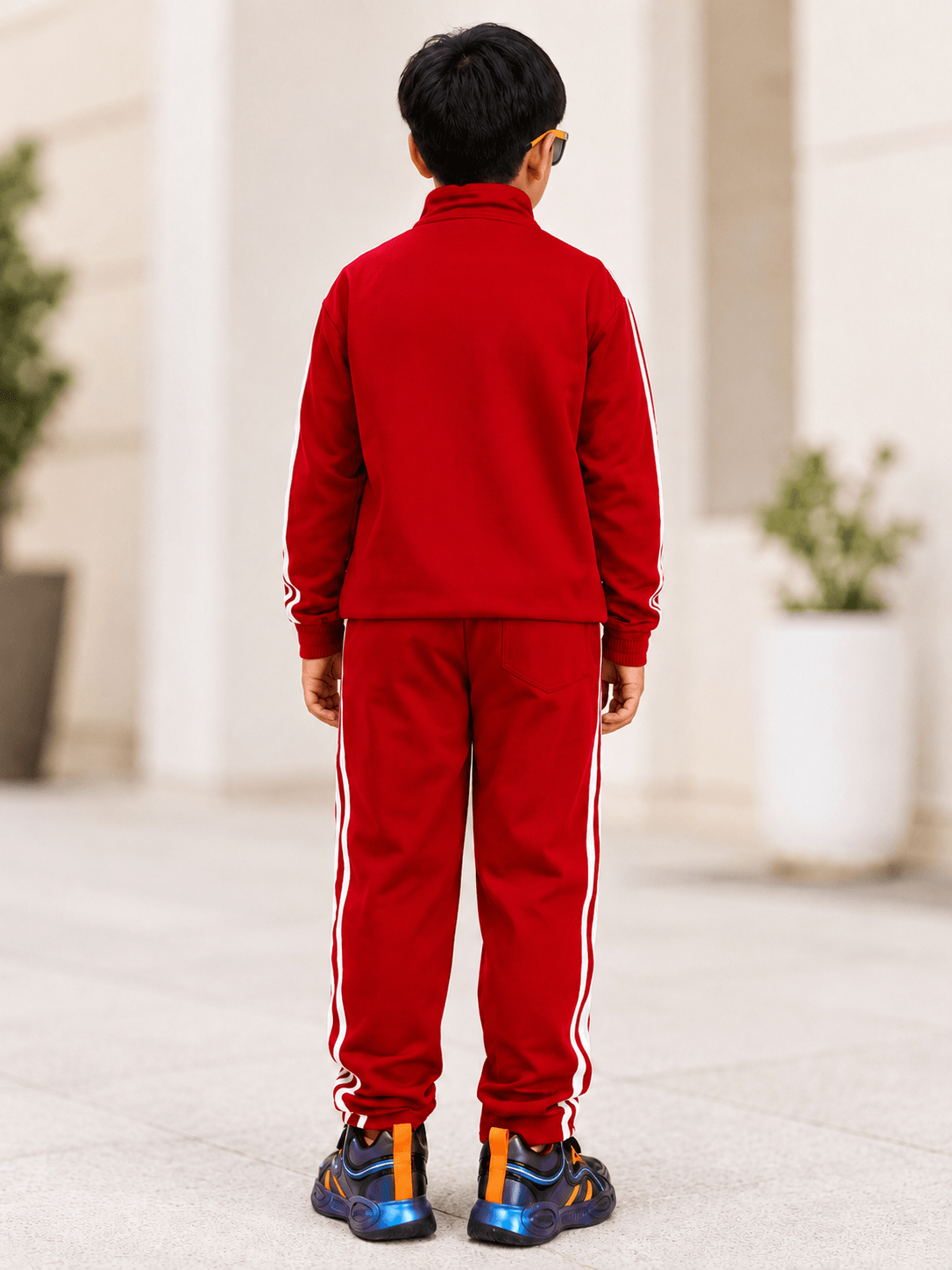 SPORTY ZIP UP CO-ORD SET FOR BOYS AND GIRLS RED