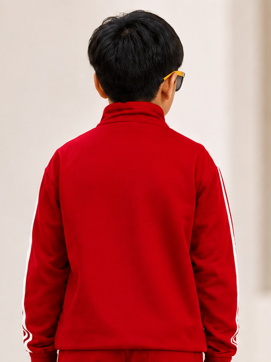 SPORTY ZIP UP JACKET FOR BOYS GIRLS RED