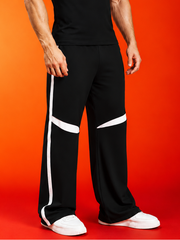 ROSTER RELAXED FIT JOGGERS BLACK WHITE
