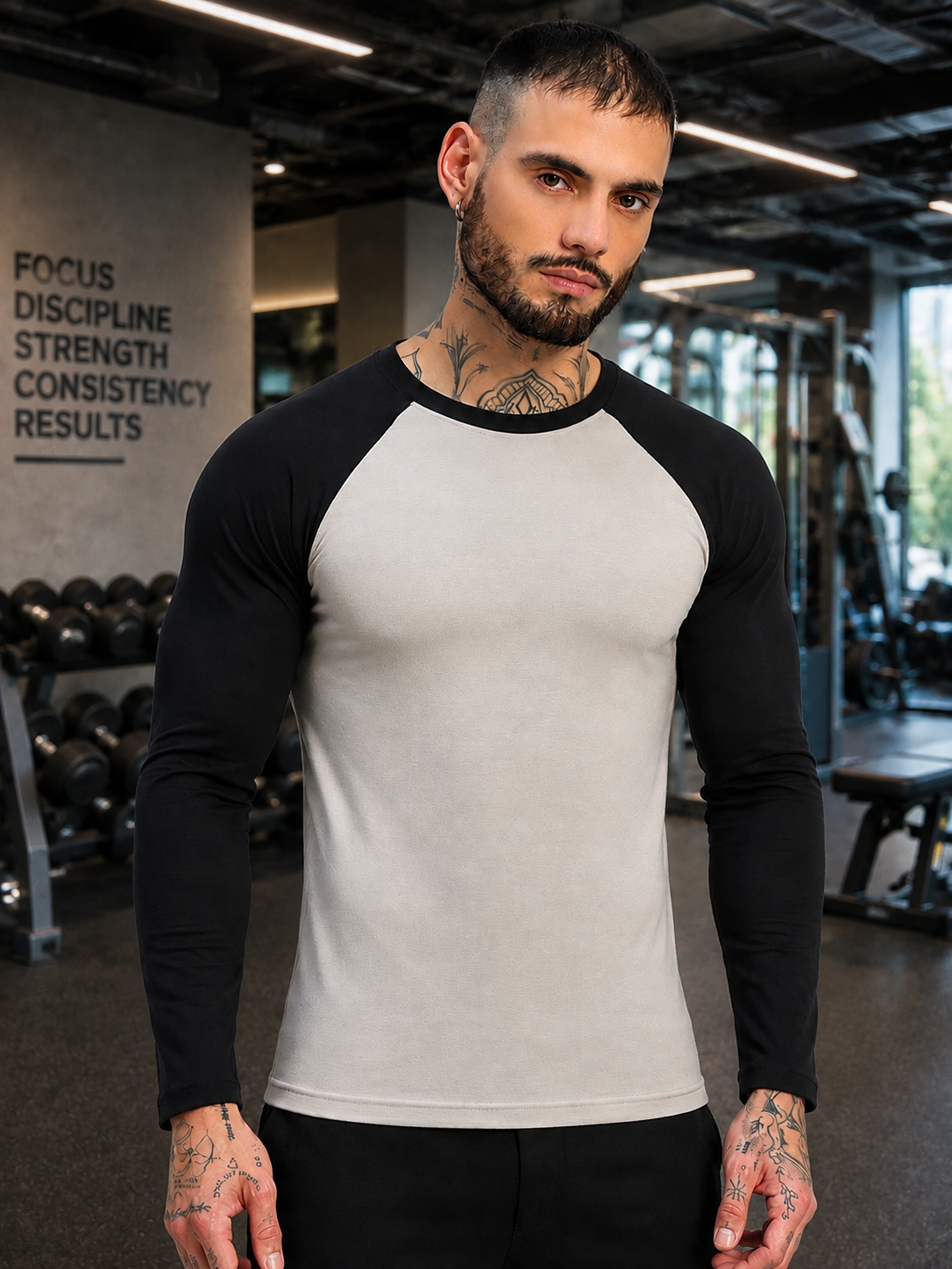 FITFLOW SLIM FIT SWEATSHIRT GREY BLACK