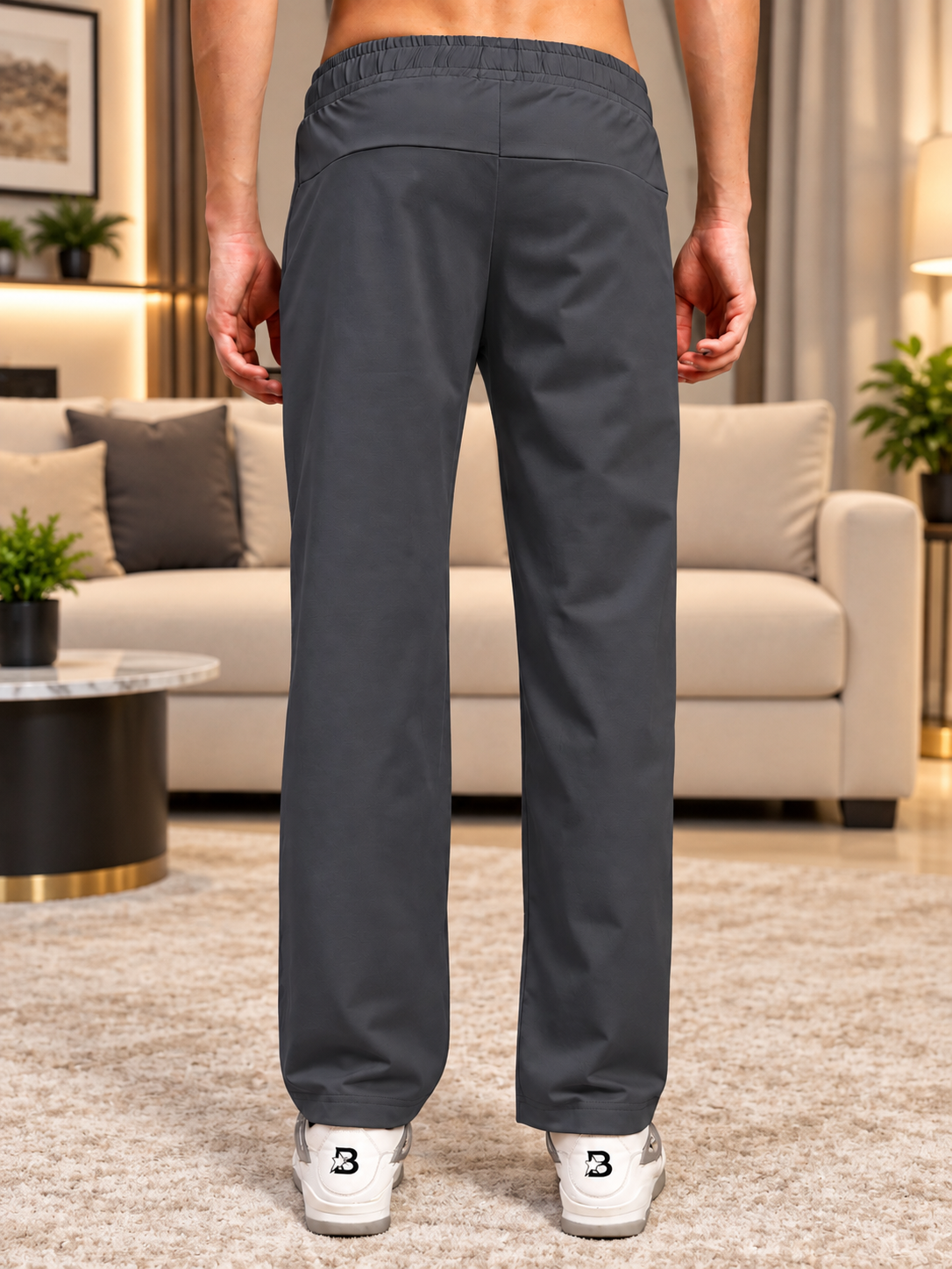 ESSENTIAL FLEX FIT CASUAL PANTS DARK GREY