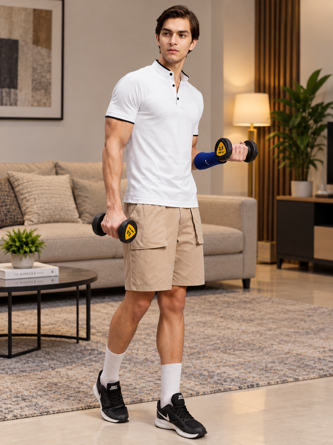 MANDARIN COLLAR POLO T-SHIRT WHITE