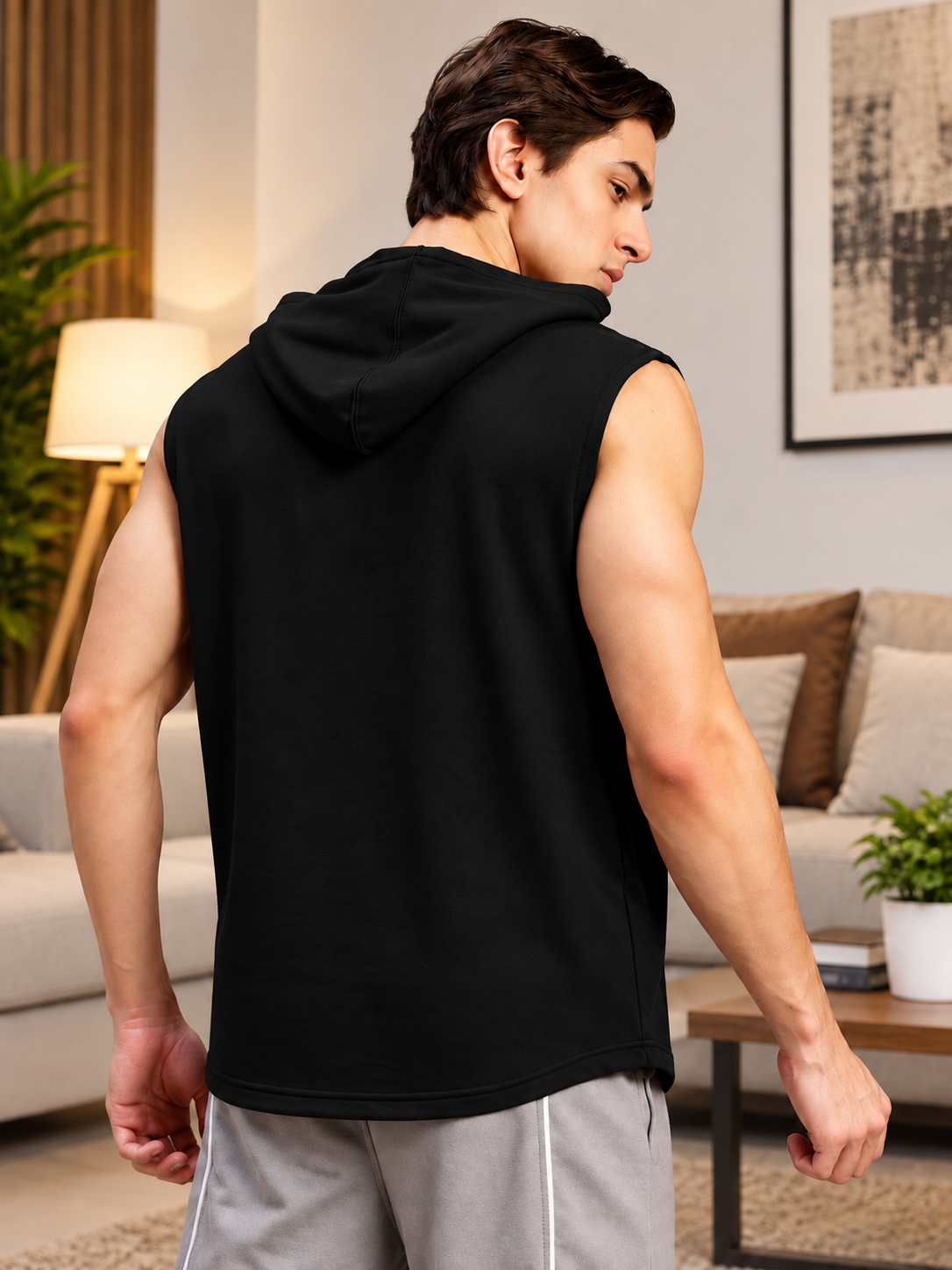 EDGE SLEEVELESS GRAPHIC PRINT BLACK