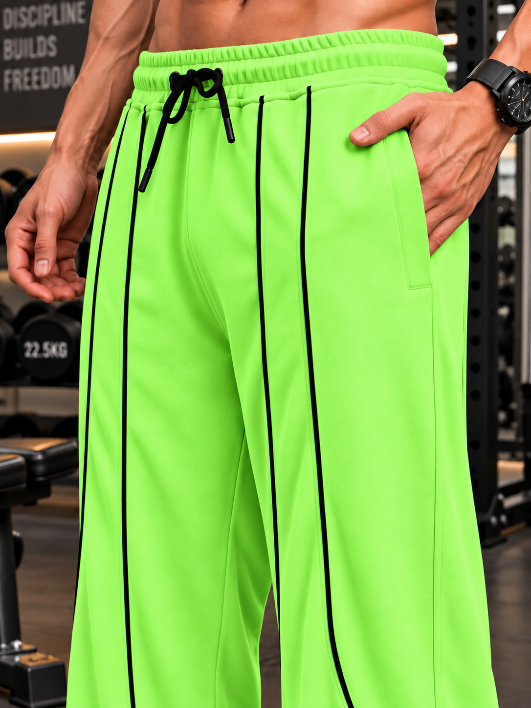 DRAWSTRING FIT JOGGERS NEON GREEN
