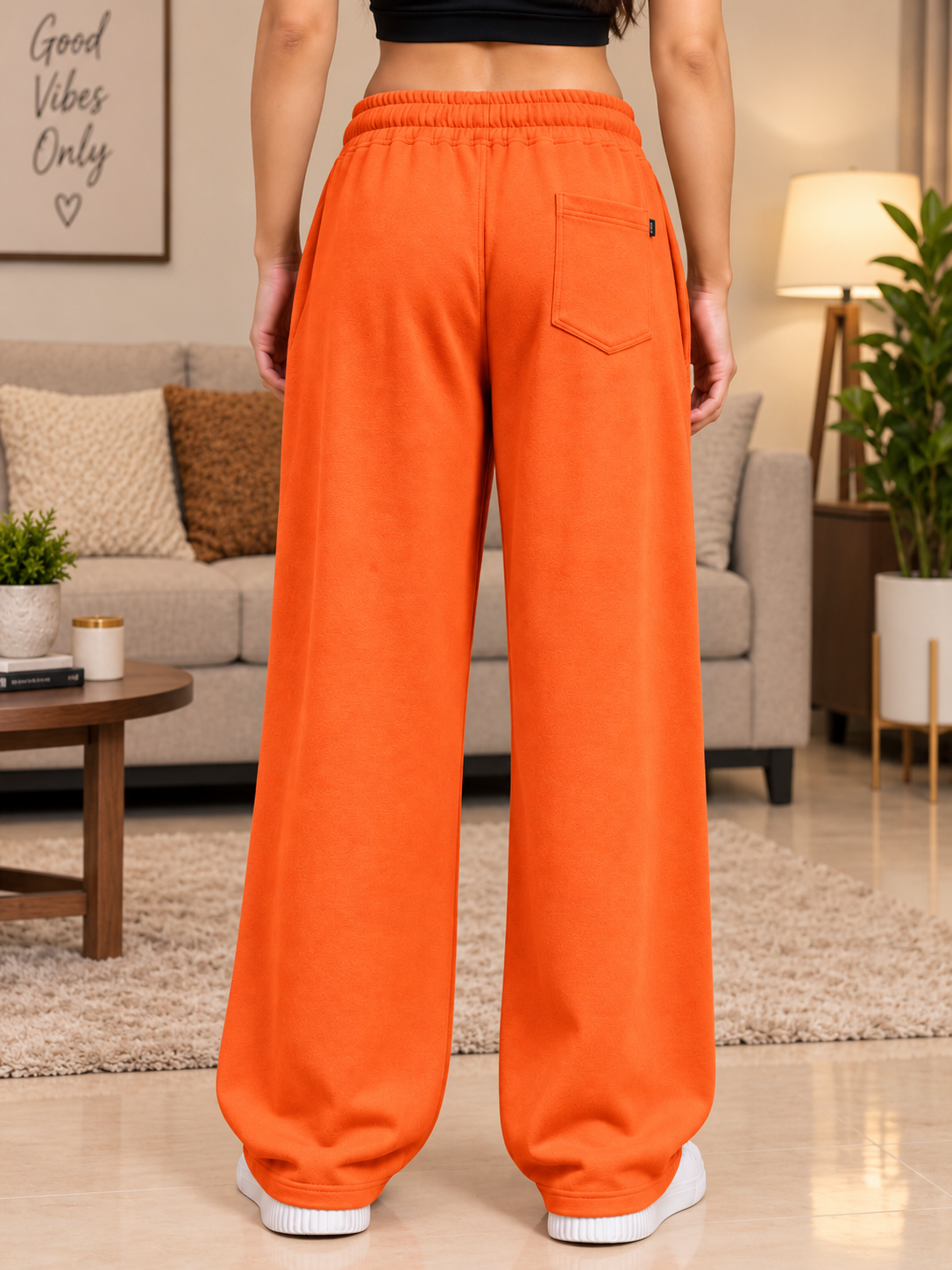 WOMEN DRAPE TAILORED FIT JOGGERS ORANGE