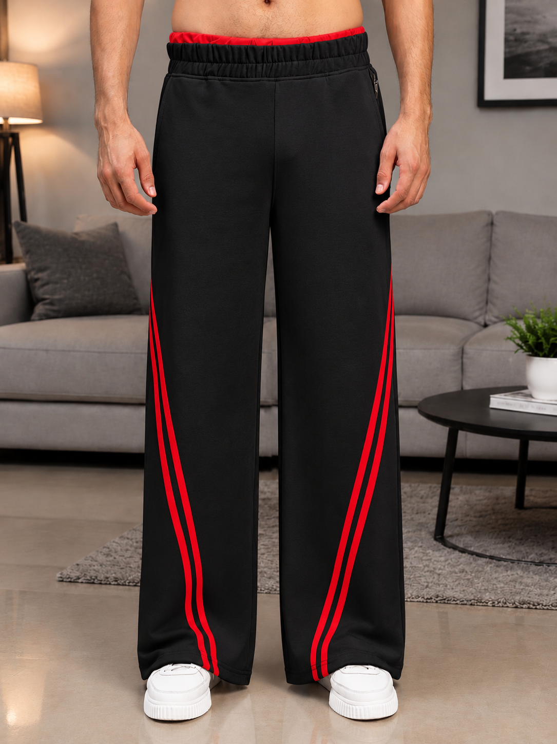SNOW STREETWEAR BAGGY JOGGERS BLACK