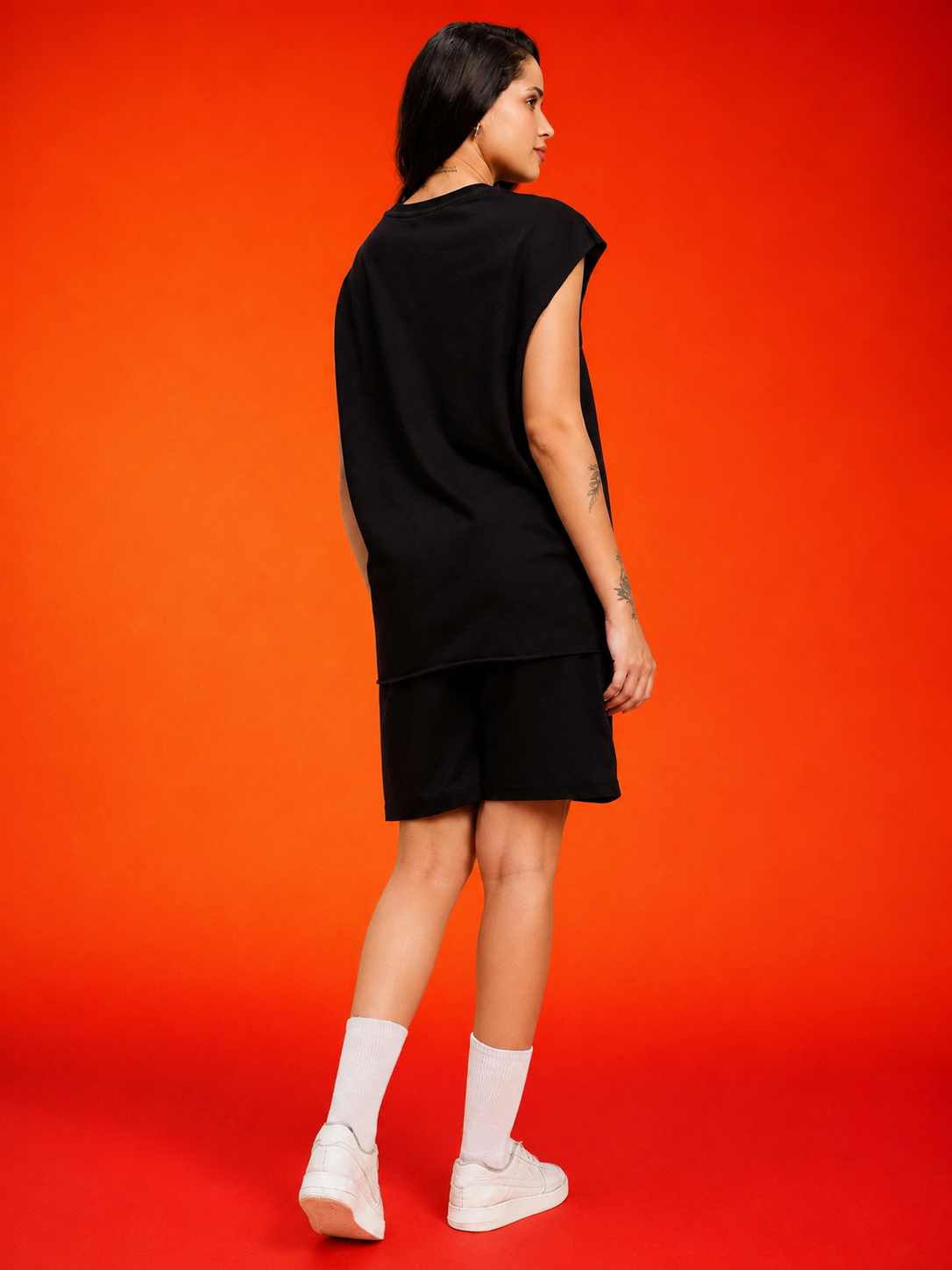 WOMEN DRIVE MONOCHROME CO-ORD SET BLACK