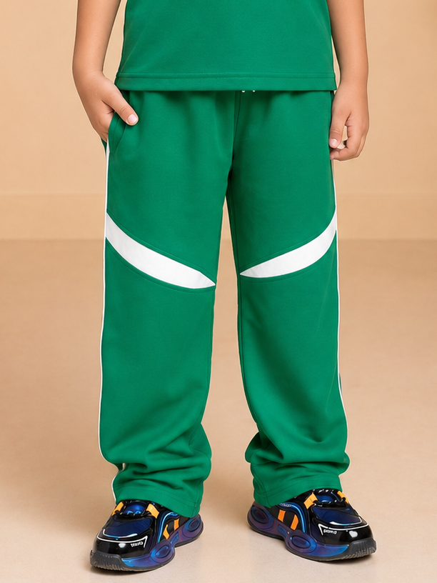 KIDS ROSTER JOGGER FOR BOYS GIRLS GREEN WHITE