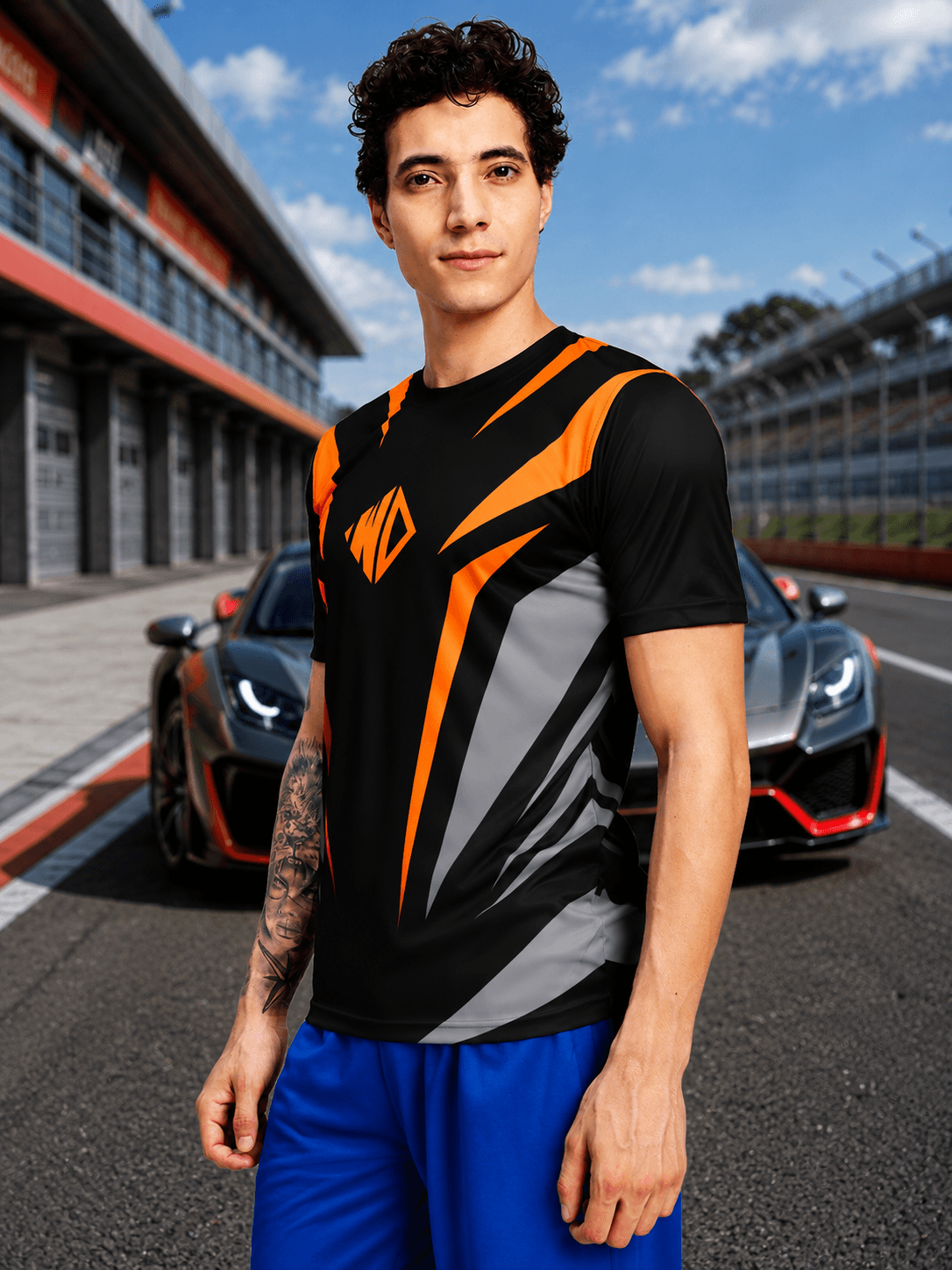 NITRO SHIFT ATHLETIC T-SHIRT BLACK modeled by athlete in a sleek design, emphasizing performance and style in sportswear.