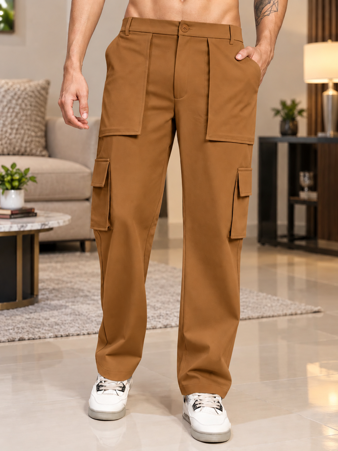URBAN STREETWEAR OVERSIZED CARGO BROWN