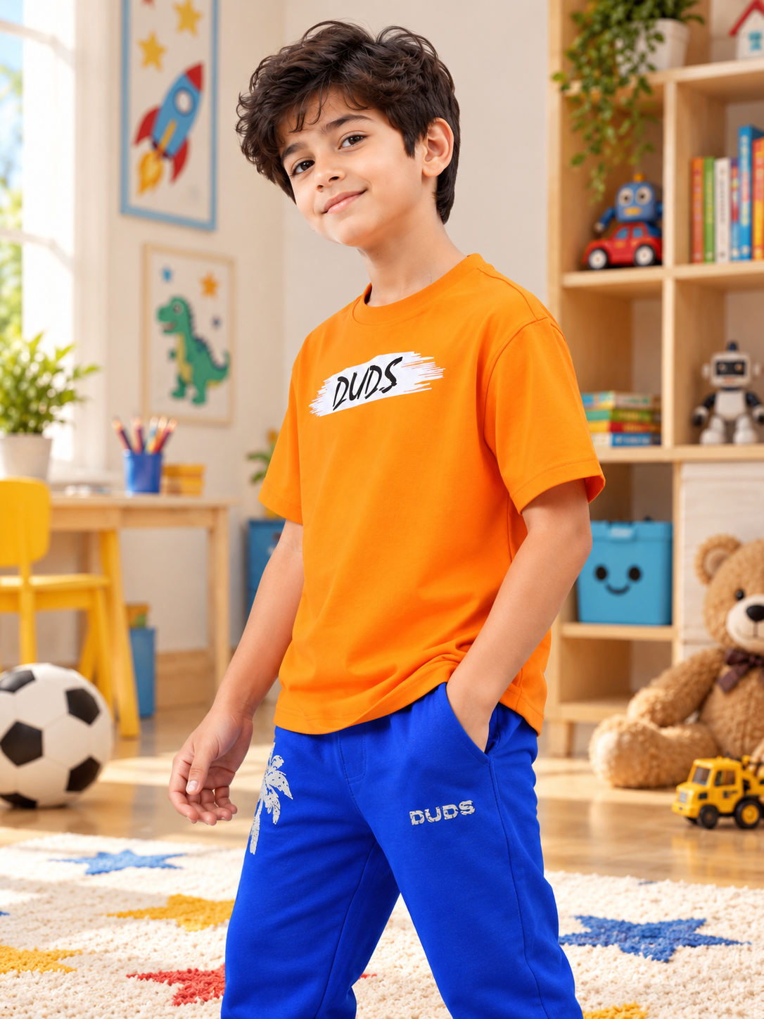 BLOOM QUOTE OVER-SIZED T-SHIRT FOR BOYS GIRLS ORANGE