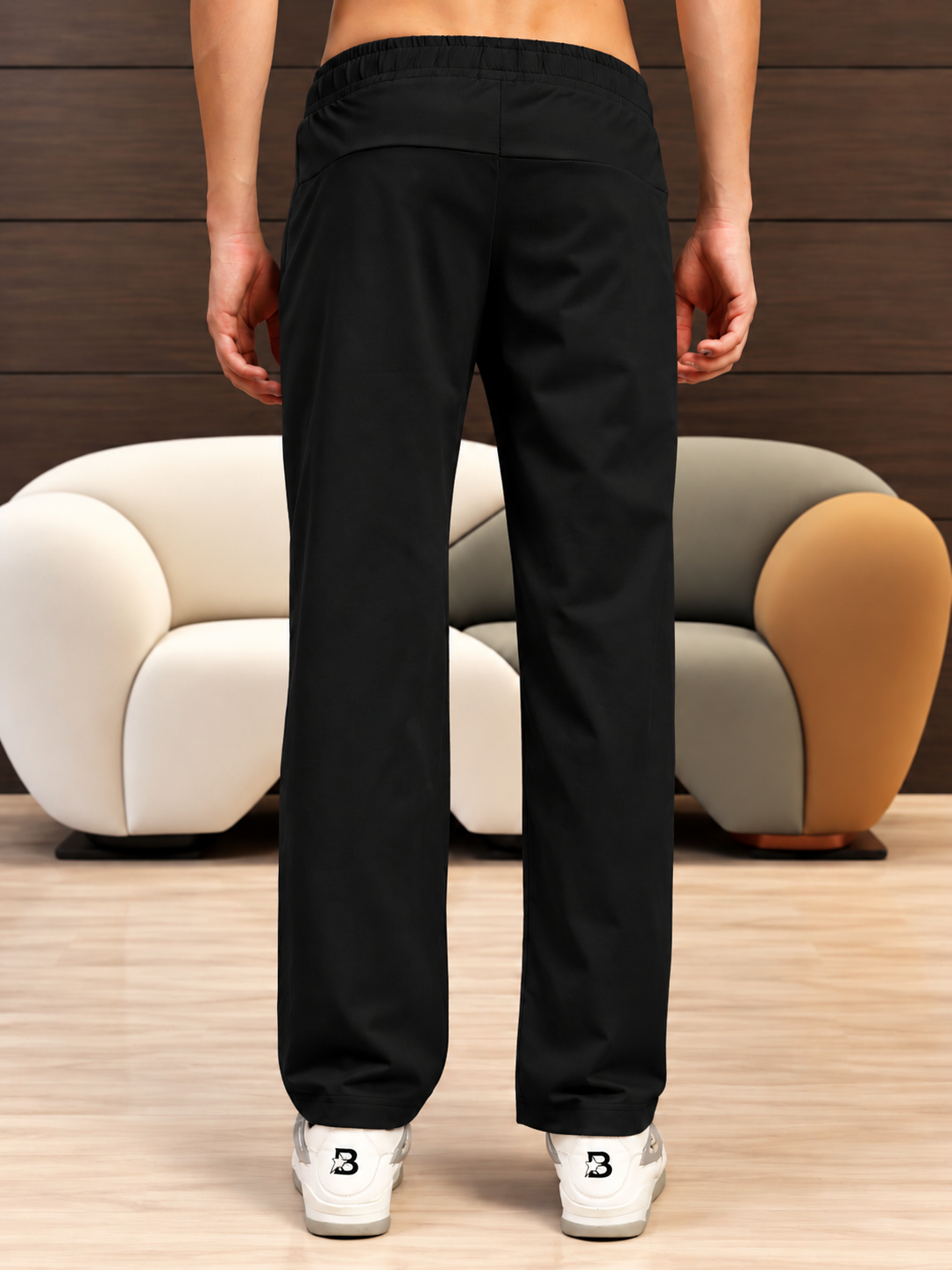 ESSENTIAL FLEX FIT CASUAL PANTS BLACK