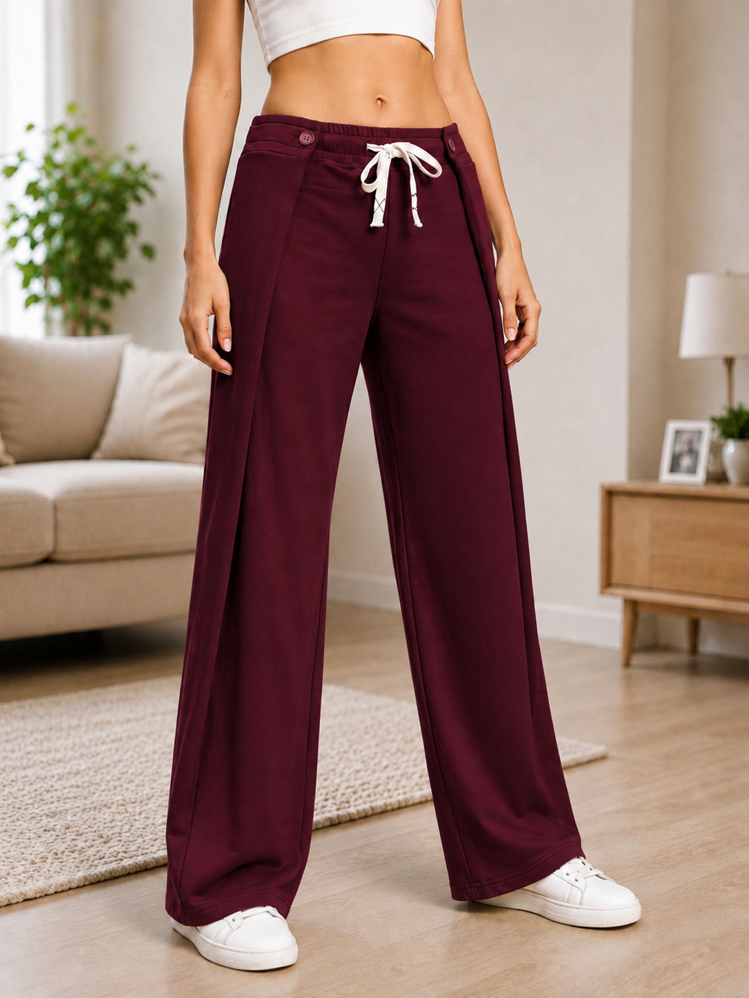 WOMEN OMEGA FLOW WIDE FIT JOGGERS MAROON