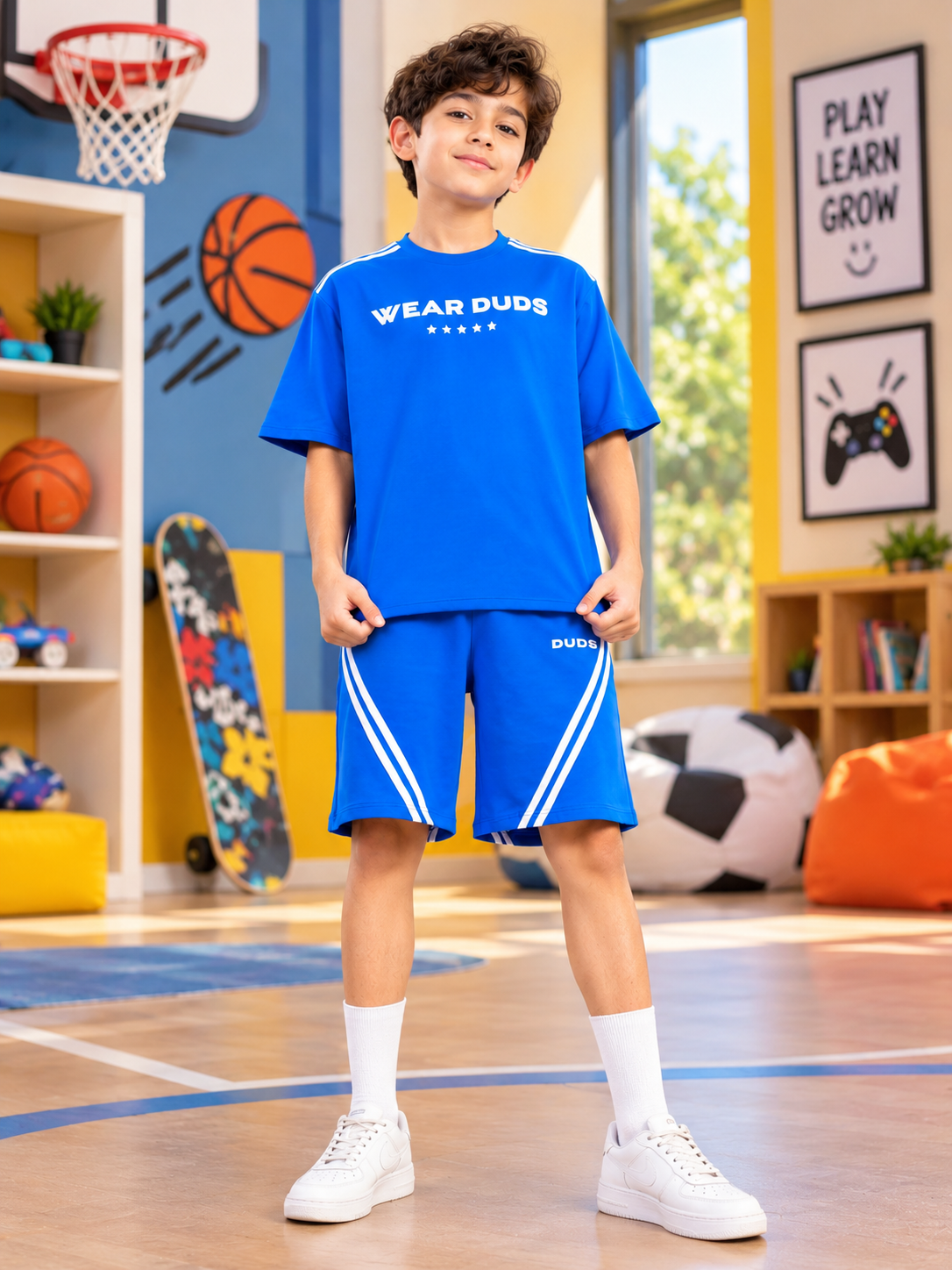 STAR JUMPER OVER-SIZED CO-ORD FOR BOYS GIRLS BLUE