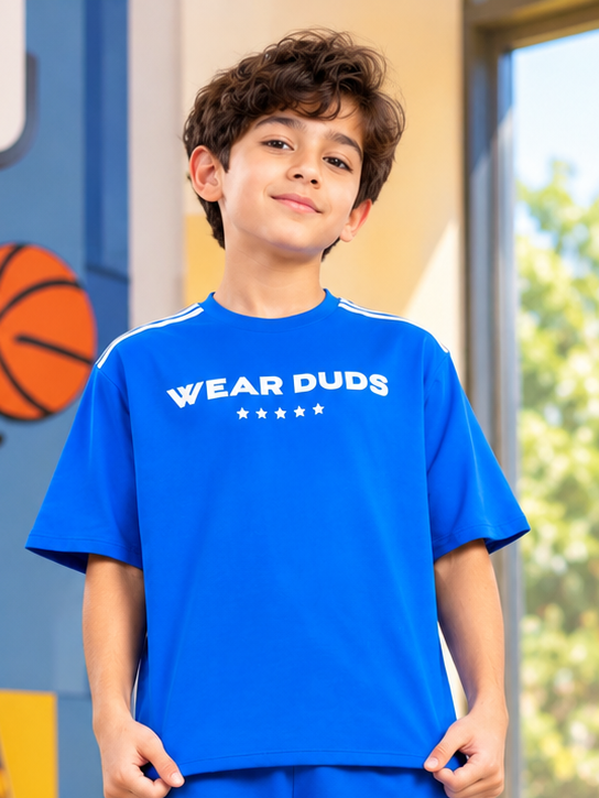 STAR JUMPER OVER-SIZED T-SHIRT FOR BOYS GIRLS BLUE