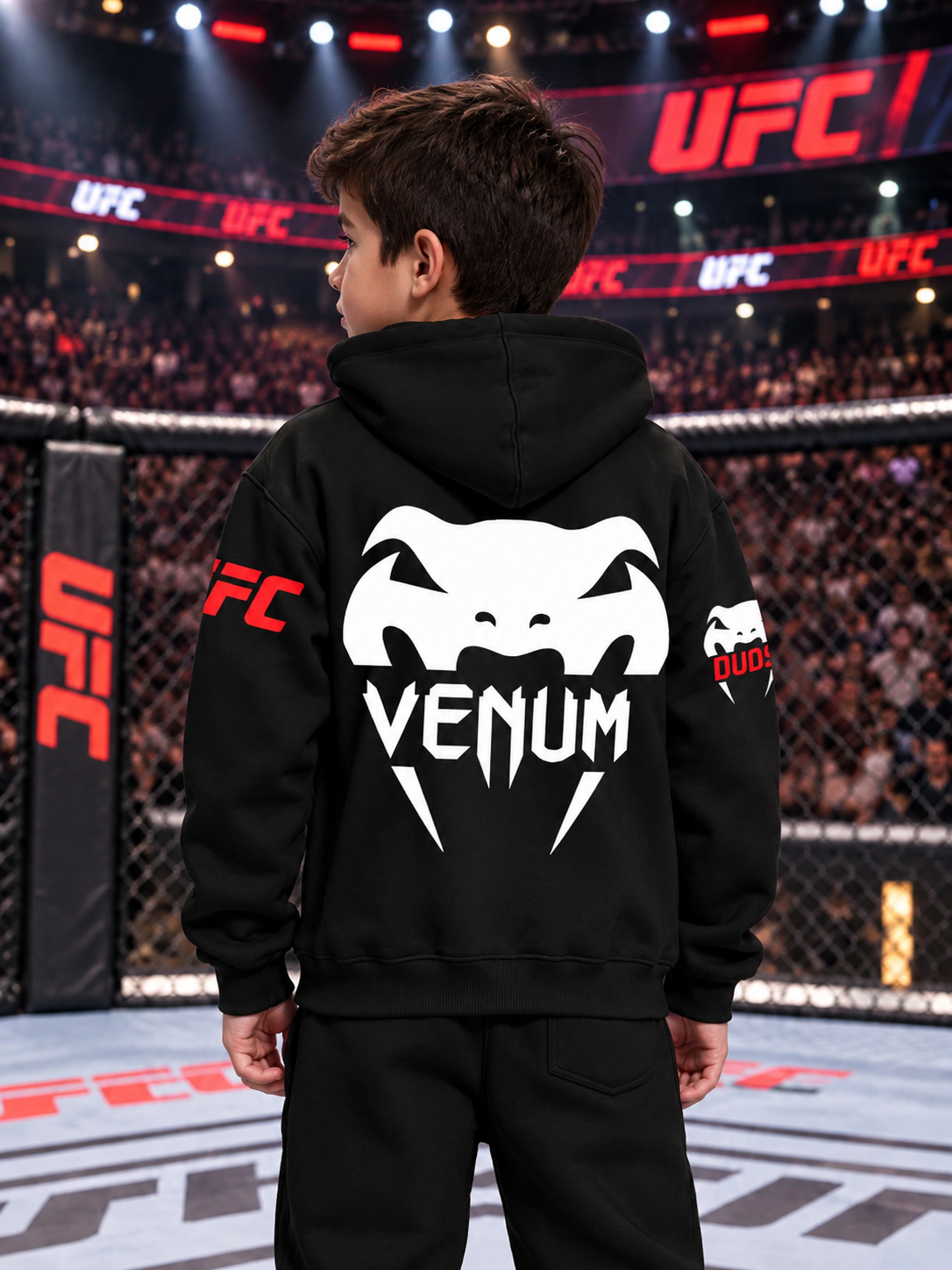 WEARDUDS VENUM FLEECE HOODIE FOR KIDS BLACK