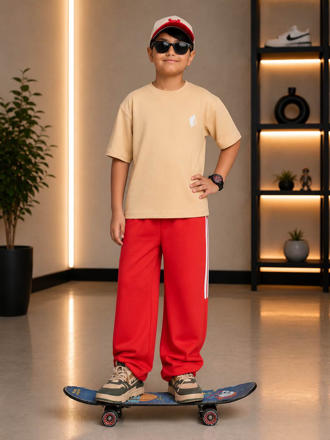 NEO-STREET DROP JOGGER FOR BOYS & GIRLS RED