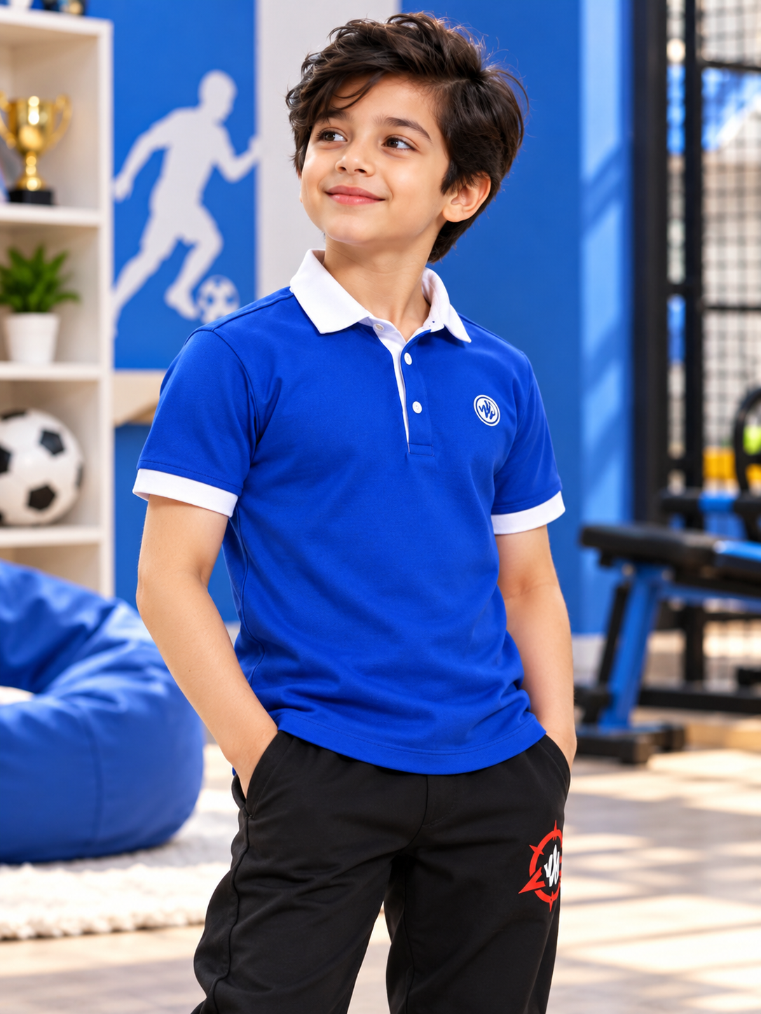 EDGE POLO REGULAR T-SHIRT FOR BOYS GIRLS BLUE