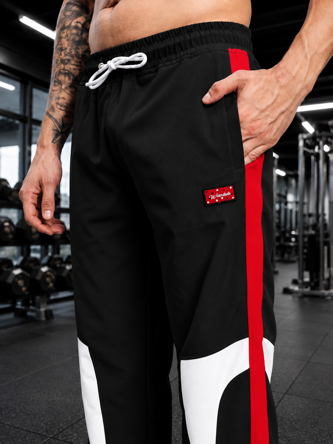 RETRO RUNNER RELAXED-FIT JOGGERS BLACK MULTI