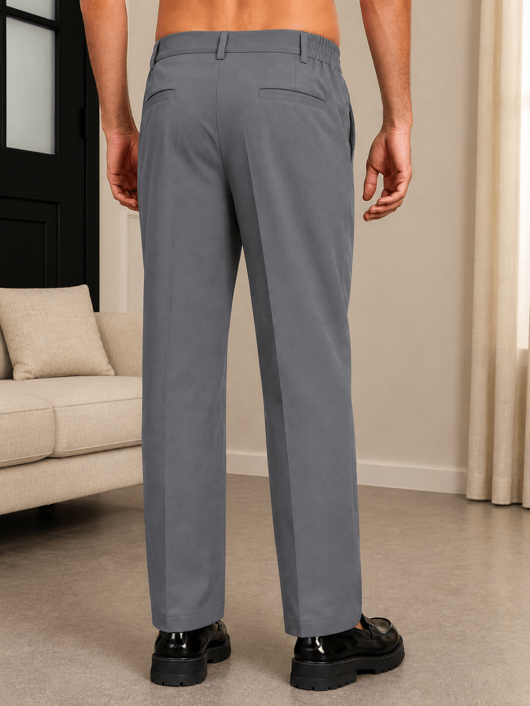 HIGH-FLEX TAILORED PANTS IN GREY