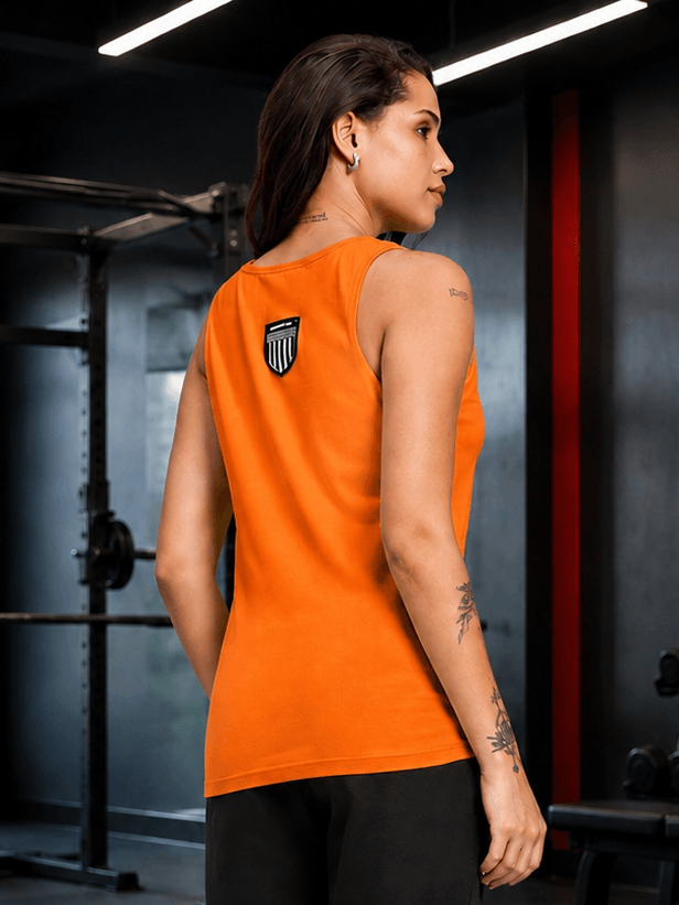 WOMEN EASY WEAR VEST GYM T-SHIRT ORANGE