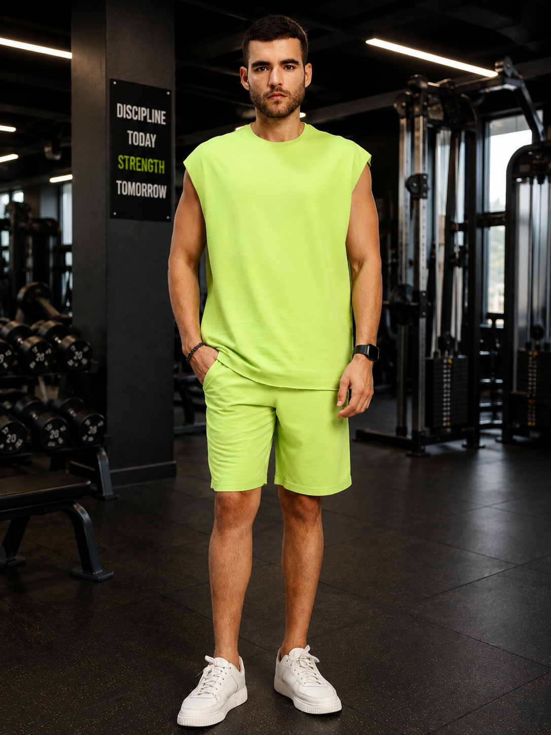 DRIVE MONOCHROME CO-ORD SET NEON GREEN