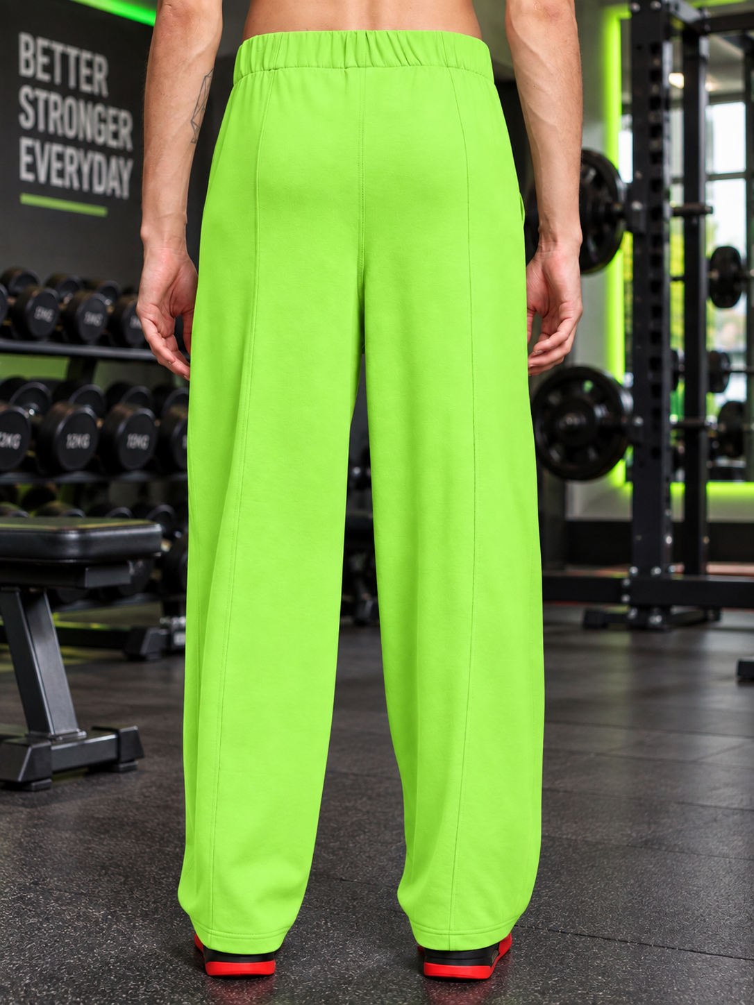 METALLIC HARDWARE ACCENT JOGGERS NEON GREEN