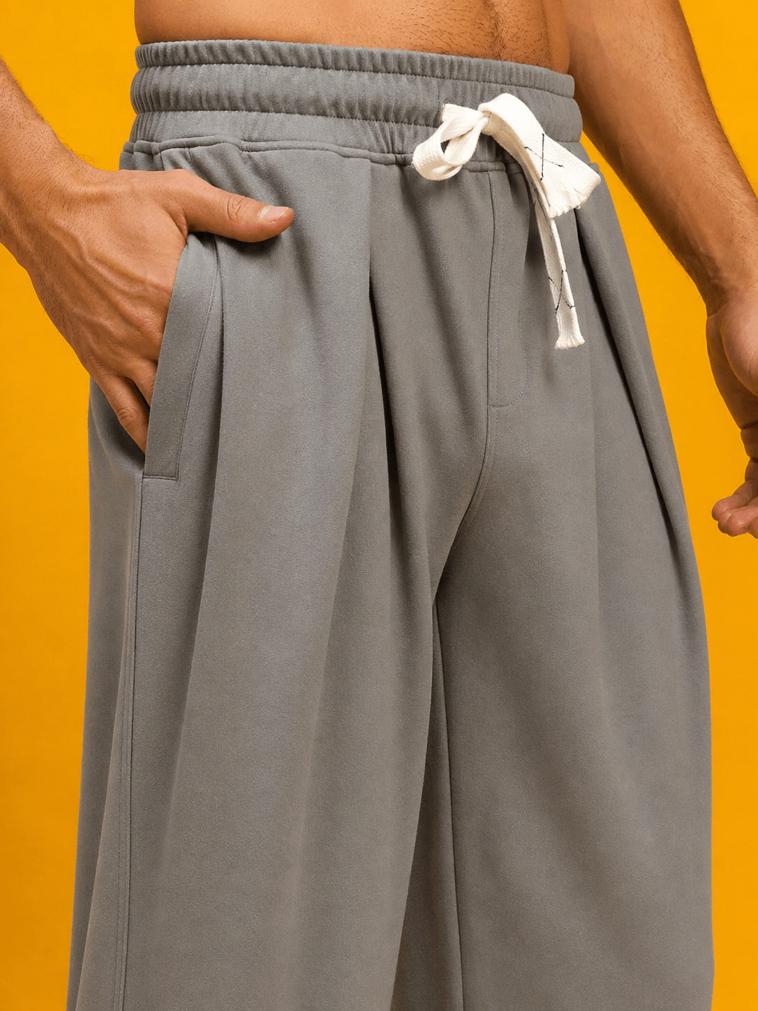Drape Tailored Fit Joggers Grey showcasing tailored design and comfort with a modern silhouette.