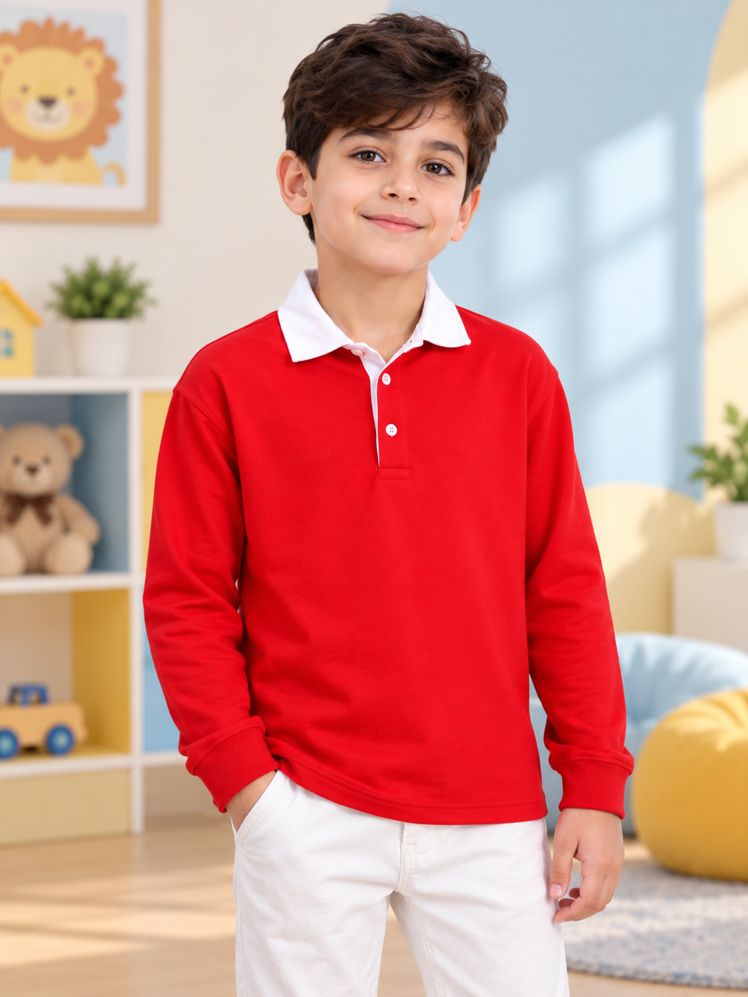 SAGOL POLO OVERSIZED SWEATSHIRT BOYS AND GIRLS RED