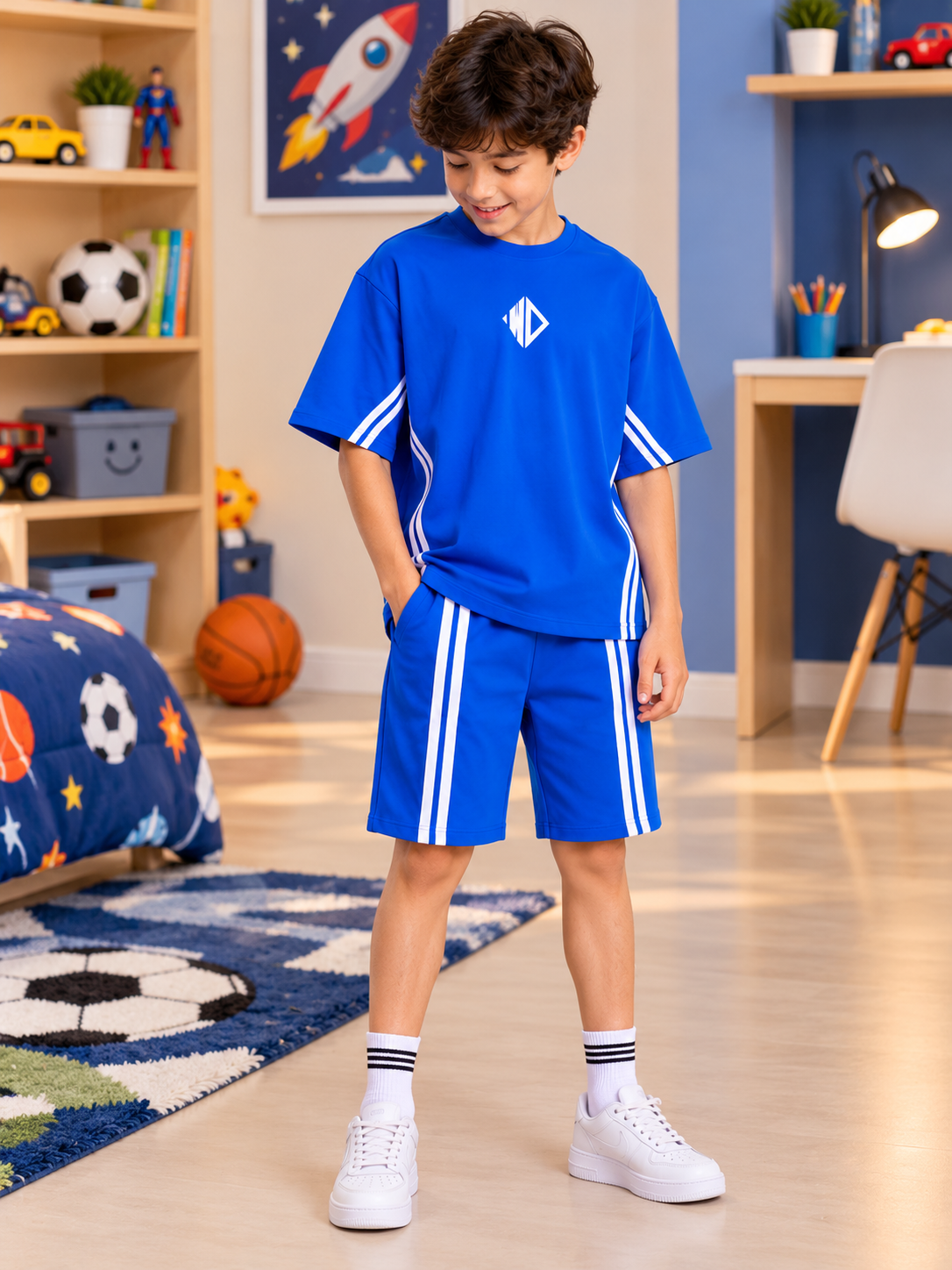 OUTLOOK HALF CO-ORD FOR BOYS GIRLS BLUE