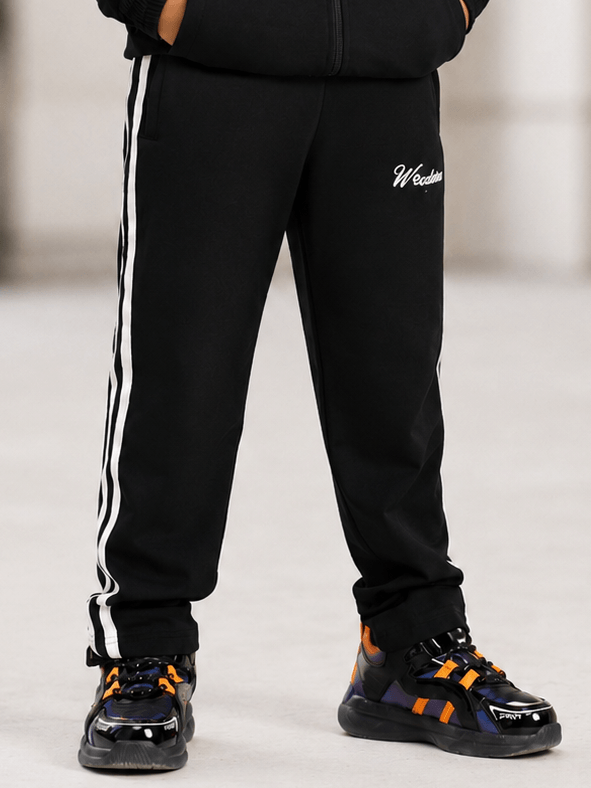 SPORTY STRIPE JOGGER FOR BOYS AND GIRLS BLACK