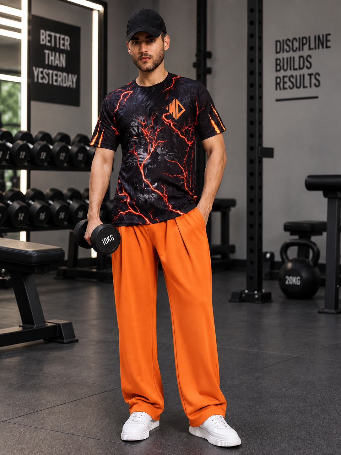 DRAPE TAILORED FIT JOGGERS ORANGE