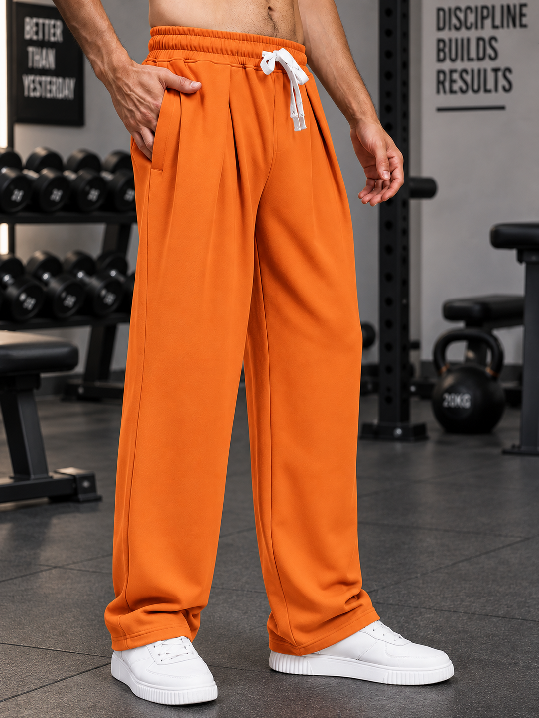 DRAPE TAILORED FIT JOGGERS ORANGE