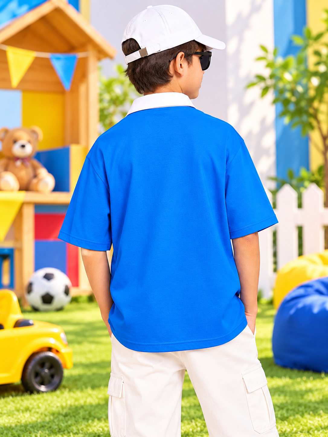 SAGOL POLO OVERSIZED T-SHIRT KIDS ROYAL BLUE