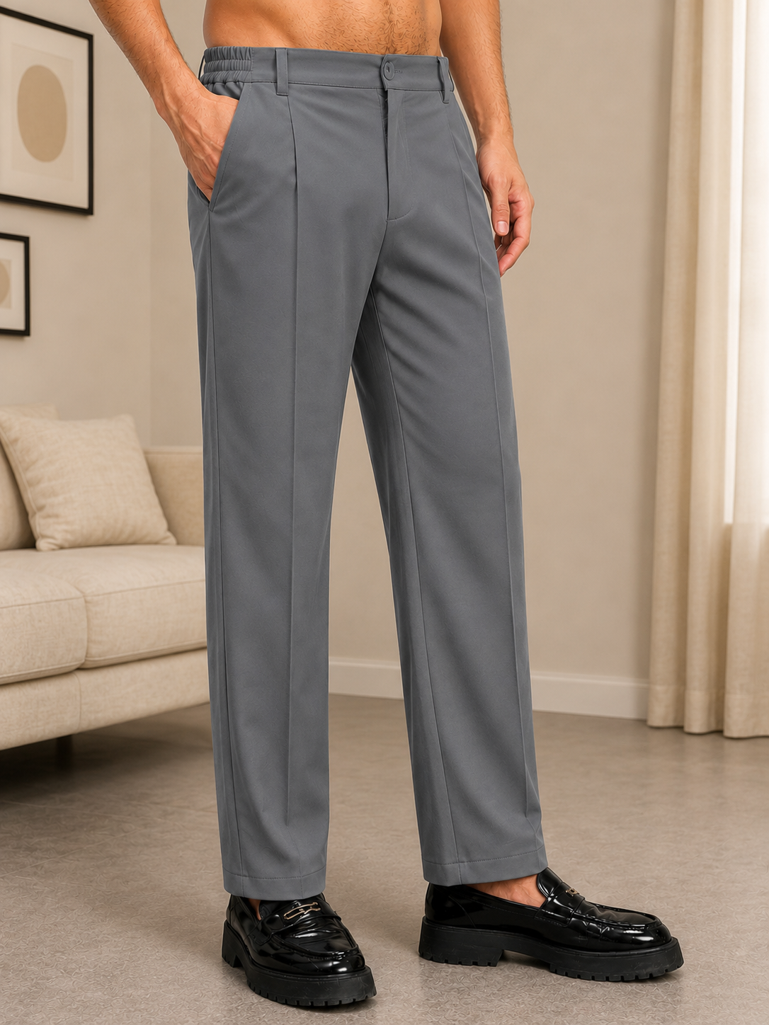 HIGH-FLEX TAILORED PANTS GREY