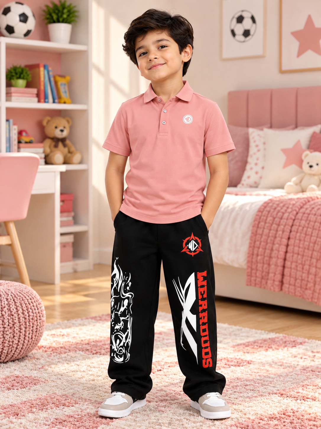 ROSEWOOD POLO REGULAR T-SHIRT FOR BOYS GIRLS PINK