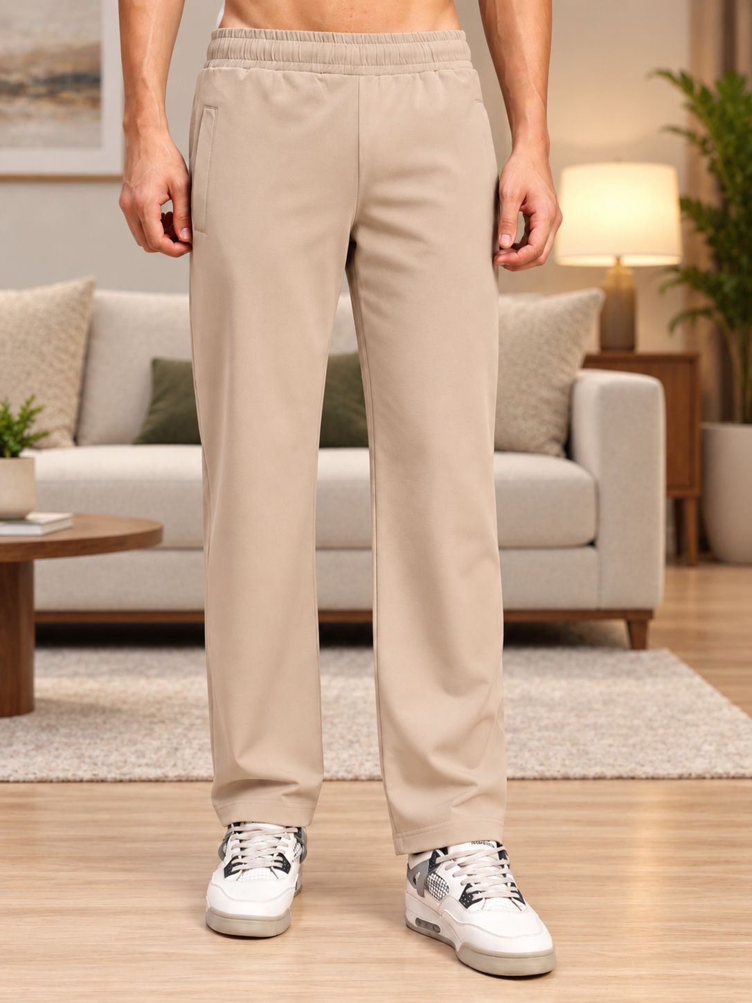 ESSENTIAL FLEX FIT CASUAL PANTS BEIGE