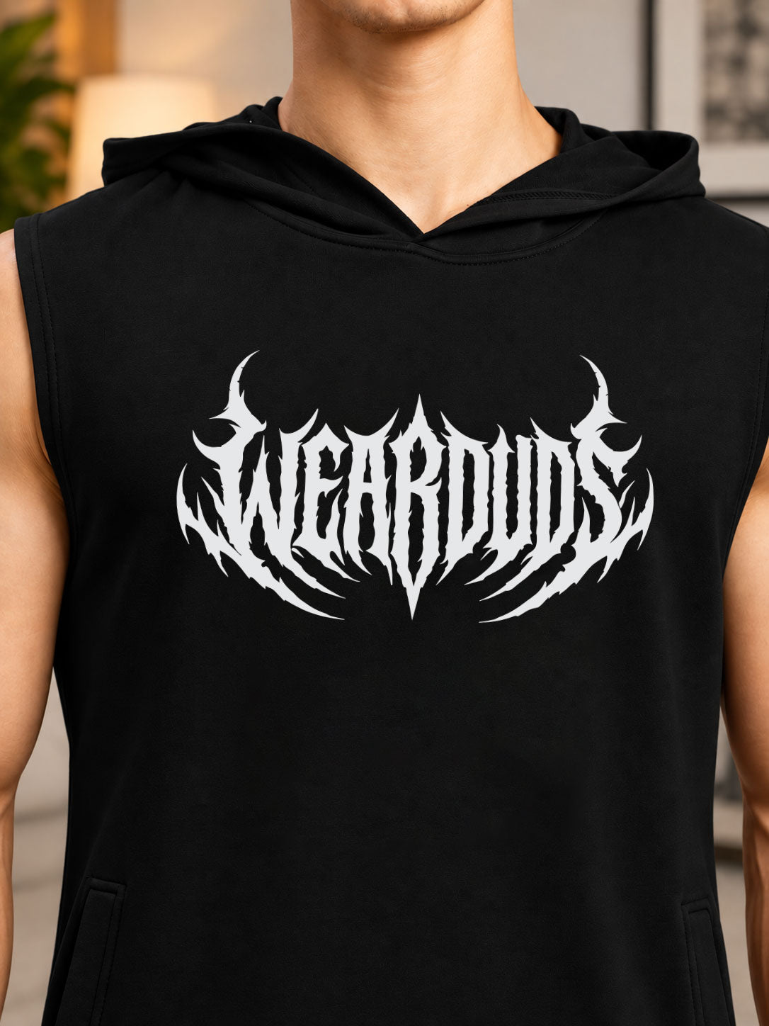 EDGE SLEEVELESS GRAPHIC PRINT BLACK
