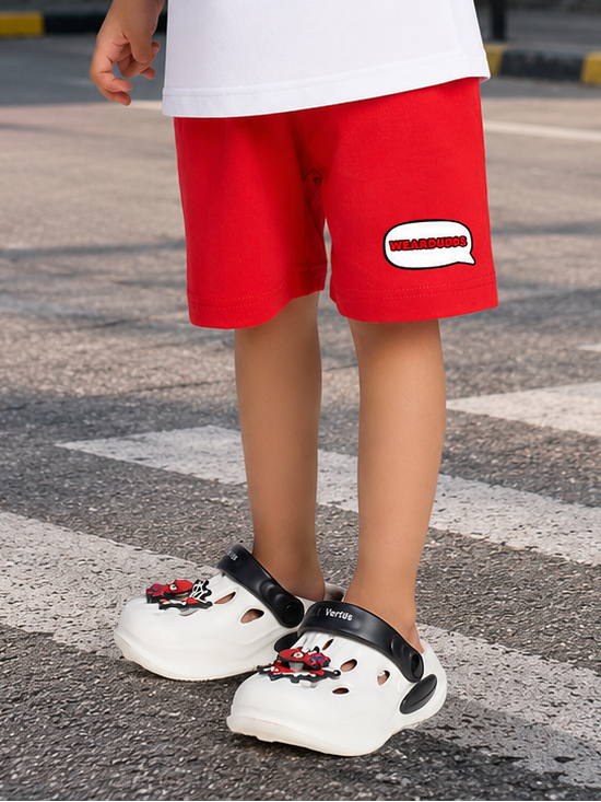 MONKEY BEATS COOL SHORTS FOR BOYS GIRLS RED