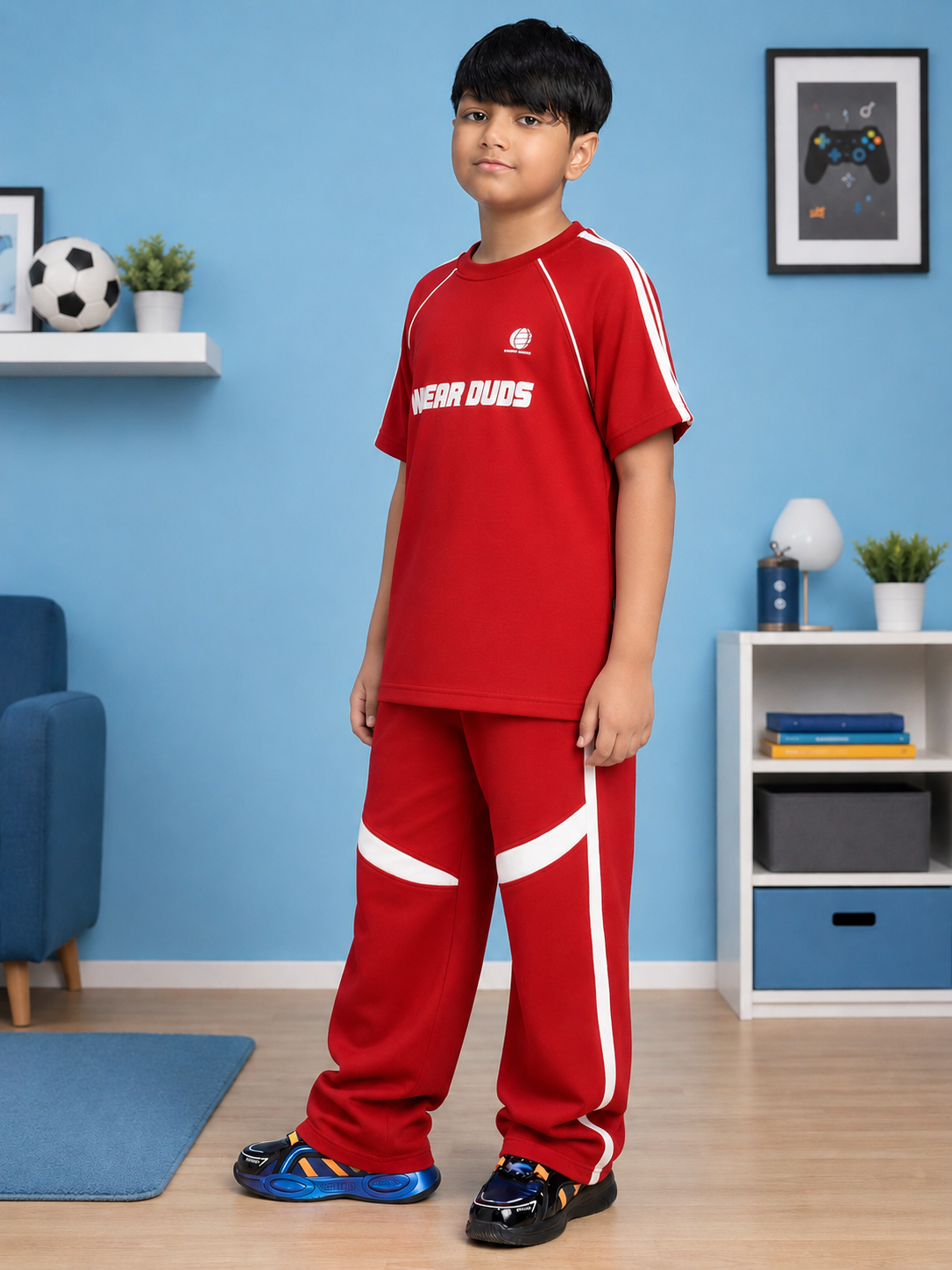 KIDS ROSTER T-SHIRT BOYS GIRLS RED WHITE