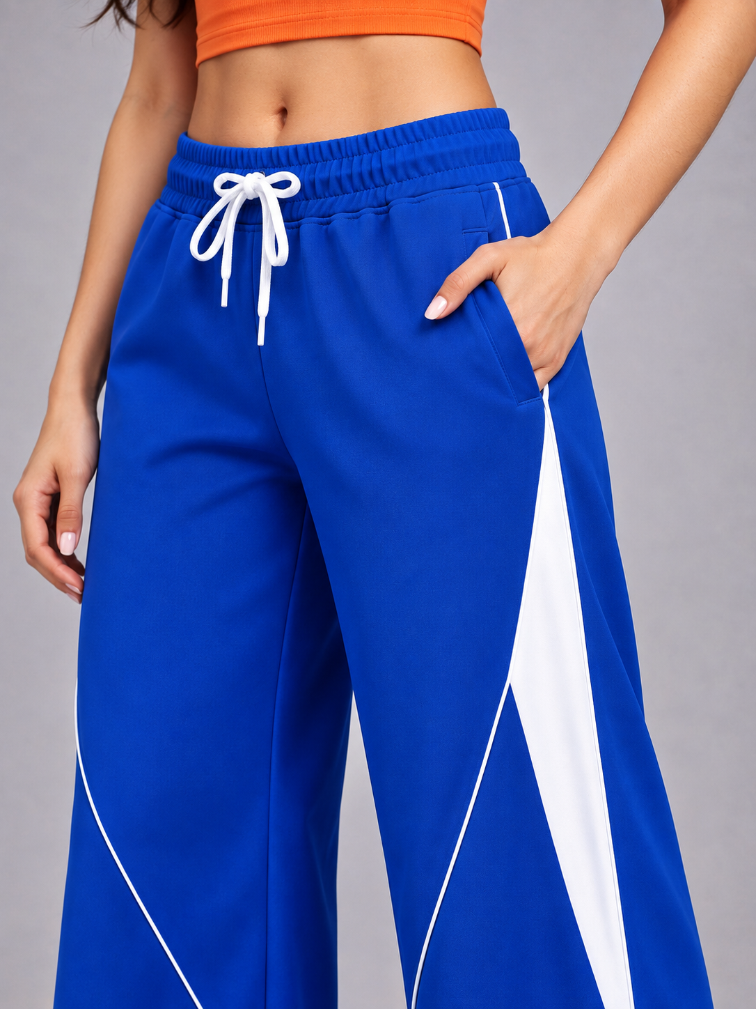 WOMEN BOLD ELECTRIC RELAXED-FIT JOGGERS BLUE
