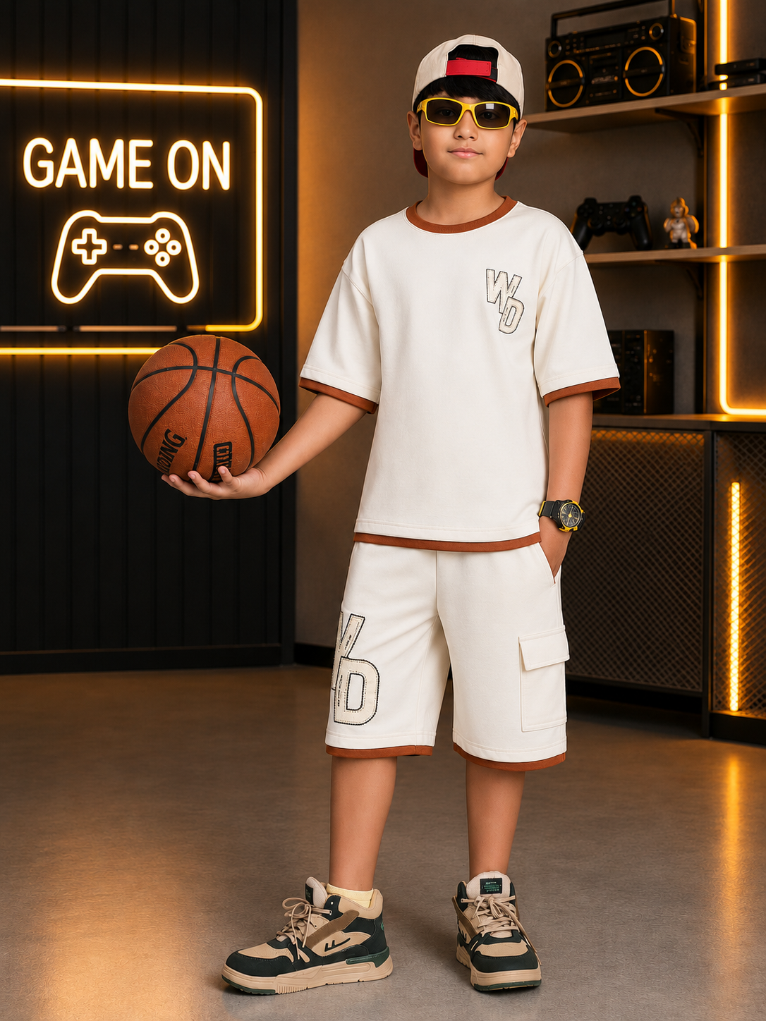 DOWNTOWN CO-ORD FOR BOYS GIRLS OFF-WHITE