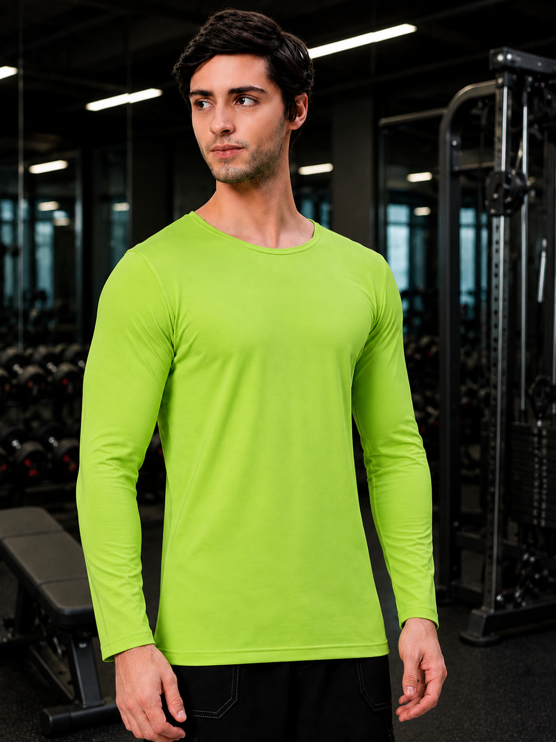 OMNI SLIM FIT SWEATSHIRT NEON GREEN