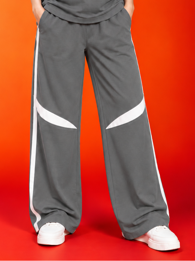 WOMEN ROSTER RELAXED FIT JOGGERS GREY WHITE